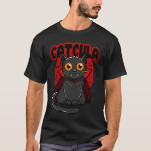 Camiseta Gato do Vampiro do Gatinho Drácula do Halloween