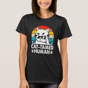 Camiseta Gato Domesticou Humor de Pai Amigo do Gato Gatinho
