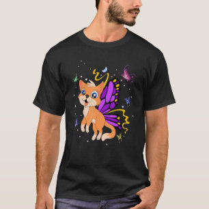 Camiseta Gato Dono de Gato Dono de Gato Fantasia Borboleta 