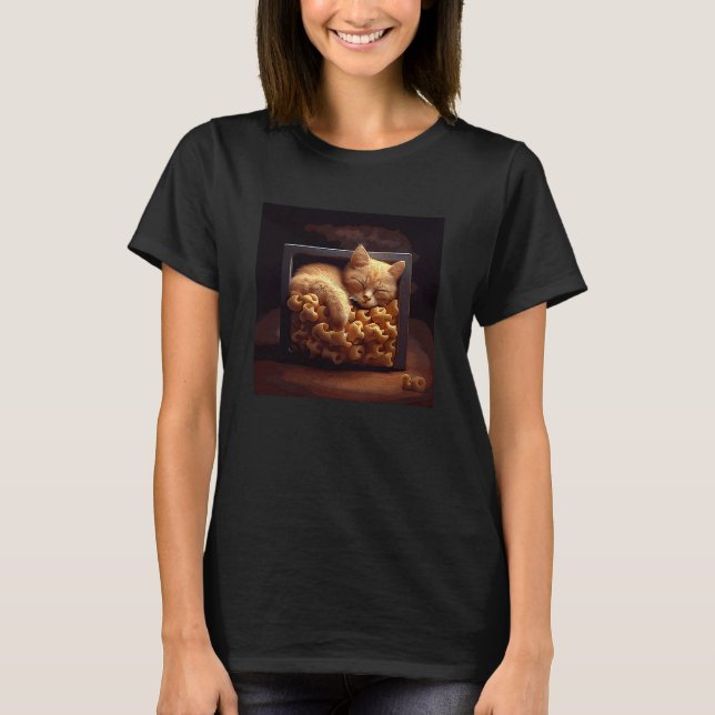 Camiseta Gato Dorme Macarrão Com Queijo (Frente)