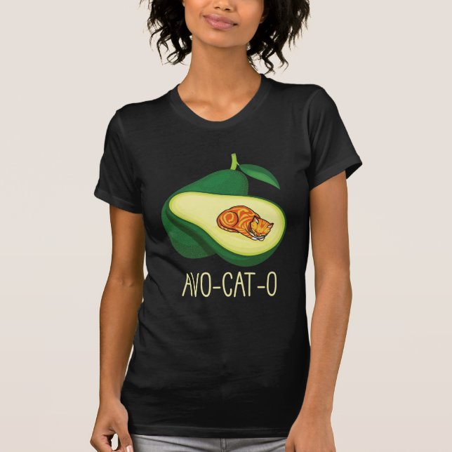 Camiseta Gato Dormindo, Avocado, Foguete Vegetal (Frente)