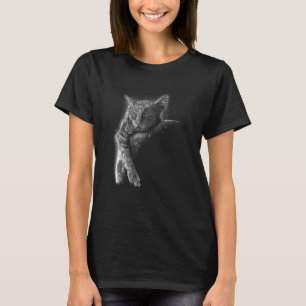 Camiseta Gato Dormindo no Luar Lua Dormente Gato Dorminhoco
