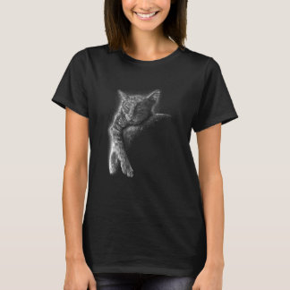Camiseta Gato Dormindo no Luar Lua Dormente Gato Dorminhoco
