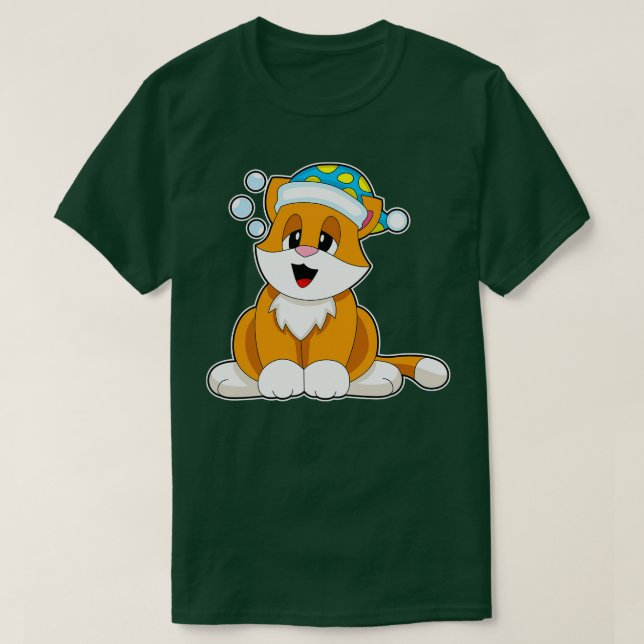 Camiseta Gato Dormindo Noite (Frente do Design)