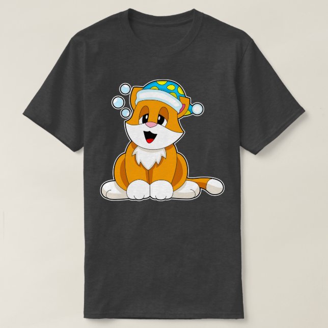 Camiseta Gato Dormindo Noite (Frente do Design)