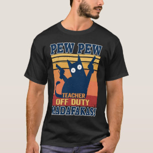 Camiseta Gato dos EUA Pew Madafakas Louco Professora de Gat