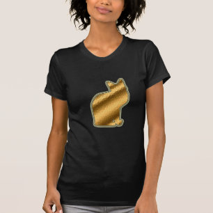 Camiseta Gato Dourado de Vidro Obtido