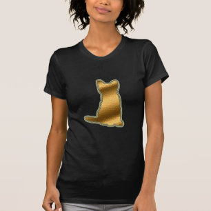 Camiseta Gato Dourado de Vidro Obtido