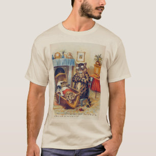Camiseta Gato Dozinho e Gato Bebê, Louis Wain