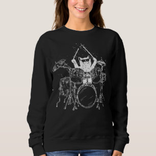 Camiseta Gato Drummer Jogando Dragas Mulheres