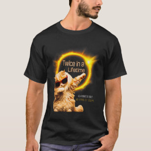 Camiseta Gato Duas Vezes Em Eclipse Solar Da Vida Abril 04.
