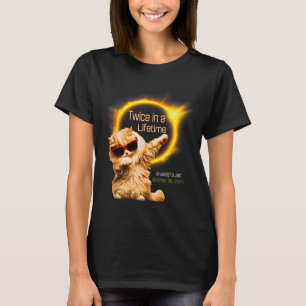 Camiseta Gato Duas Vezes Em Eclipse Solar Da Vida Abril 04.