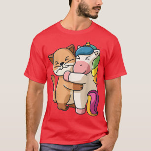 Camiseta Gato e Amante de os animais Kawaii Cute da Unicórn