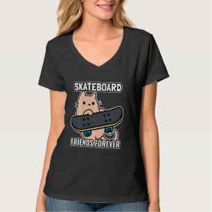Camiseta Gato E Amigos De Skateboard Para Sempre Sk8