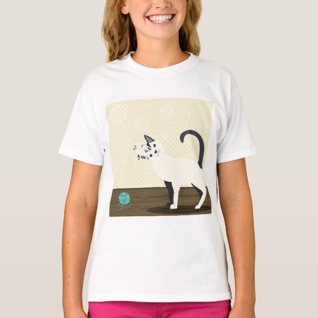 Camiseta Gato e bolhas (Frente)