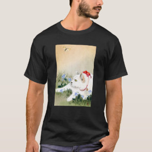 Camiseta Gato e Borboleta por Ohara Koson