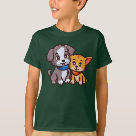Camiseta Gato e Cachorro Gelados para amantes de os animais