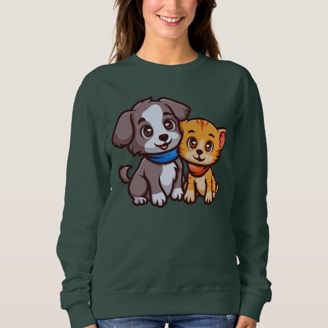 Camiseta Gato e Cachorro Gelados para amantes de os animais (Frente)