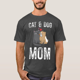 Camiseta Gato E Cachorro Mãe Gato Cachorro Gato Mamãe Cacho