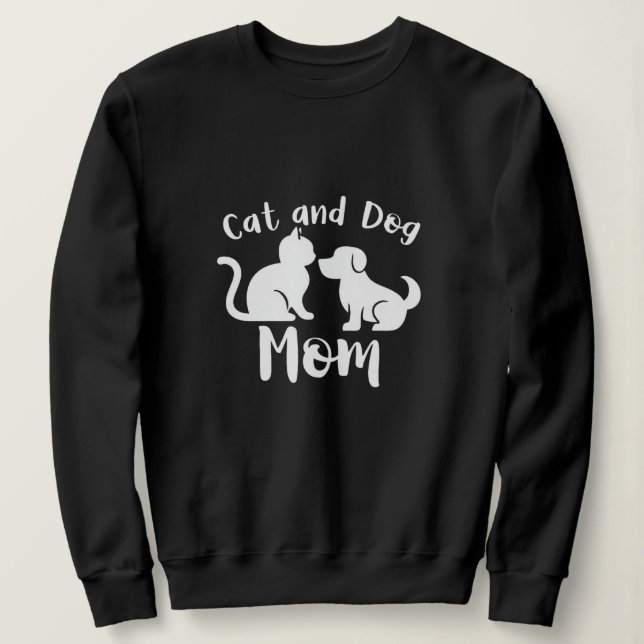 Camiseta Gato e Cachorro Mãe Silhouette (Frente do Design)