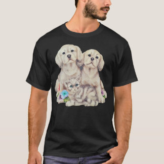 Camiseta Gato e Cães Amor com Cachorro