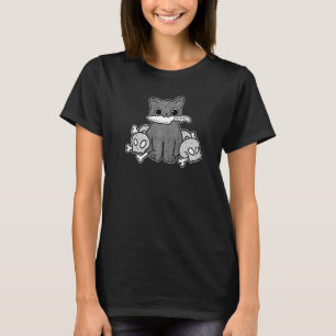 Camiseta Gato e Caveiras Halloween