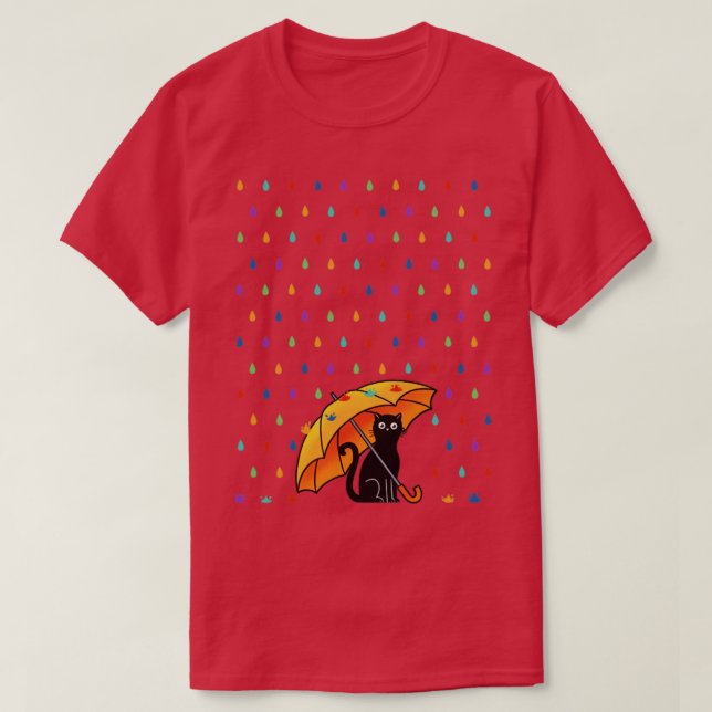 Camiseta Gato e chuva (Frente do Design)