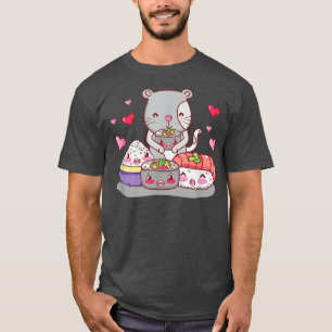 Camiseta Gato e Comida japonesa Kawaii, Gatinho Sushi Nigir