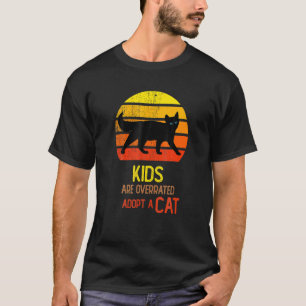 Camiseta Gato E Crianças Citação Crianças São Superestimada