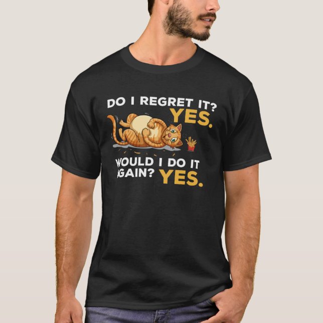 Camiseta Gato É Demasiado Frita De Fritas De Chips (Frente)