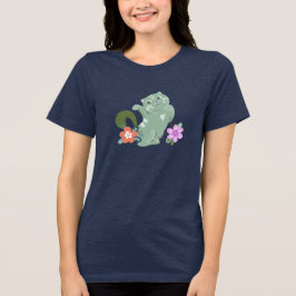 Camiseta Gato e Flores Engraçados