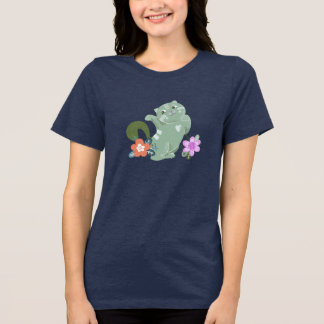 Camiseta Gato e Flores Engraçados