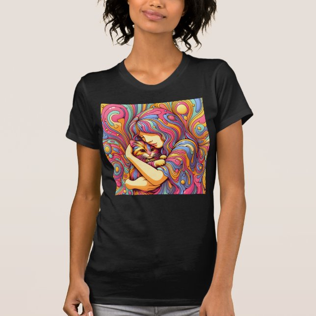 Camiseta Gato e Garota Psicodélica (Frente)