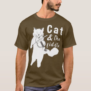 Camiseta Gato e Gato de Fiddle tocando violino