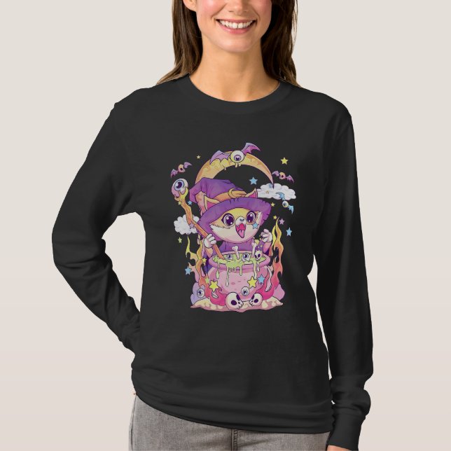 Camiseta Gato E Gótico De Pastel Crânio Cujo Cachorro É Mol (Frente)
