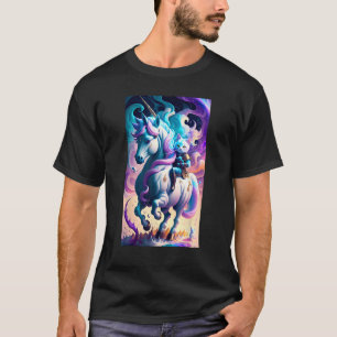 Camiseta Gato e Guerreiro Whimsical do Unicórnio Fluffy Kit