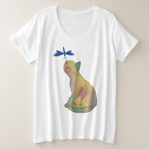 Camiseta Gato e libélula