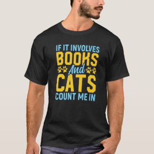 Camiseta Gato E Livro Pun de Minhoca de Livro Texto de Lei
