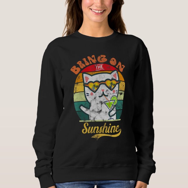 Camiseta Gato E Margarita Estilo Retro Trazem O Sol (Frente)