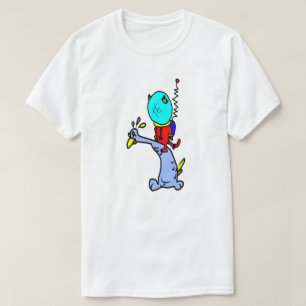 Camiseta Gato e Pássaros do Espaço
