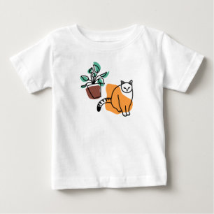 Camiseta Gato e planta