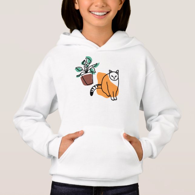 Camiseta Gato e planta (Frente)
