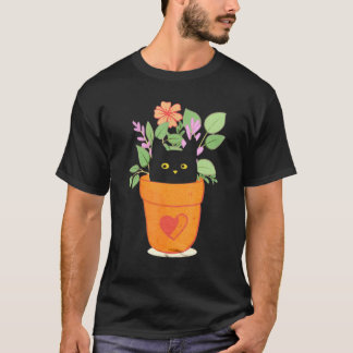 Camiseta Gato E Planta Para Jardineiro De Plantas Jardinage