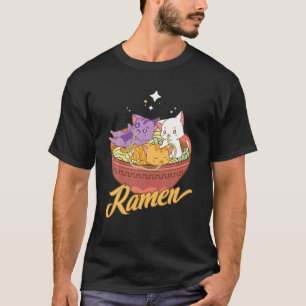 Camiseta Gato E Ramen Japonês Gato Kawaii Tóquio Anime