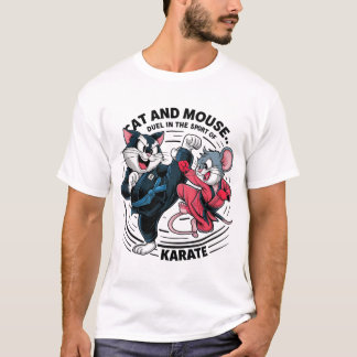 Camiseta gato e rato