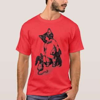Camiseta gato e rato