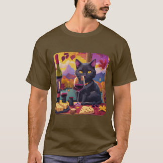 Camiseta Gato e Vinho