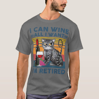 Camiseta Gato e vinho, posso encher o vinho, tudo o que que