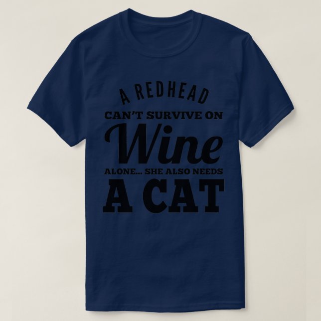CAMISETA GATO E VINHO REDHEAD (Frente do Design)