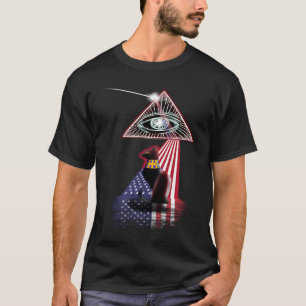 Camiseta Gato Egípcio da Bandeira dos EUA Prism Retro Vinta